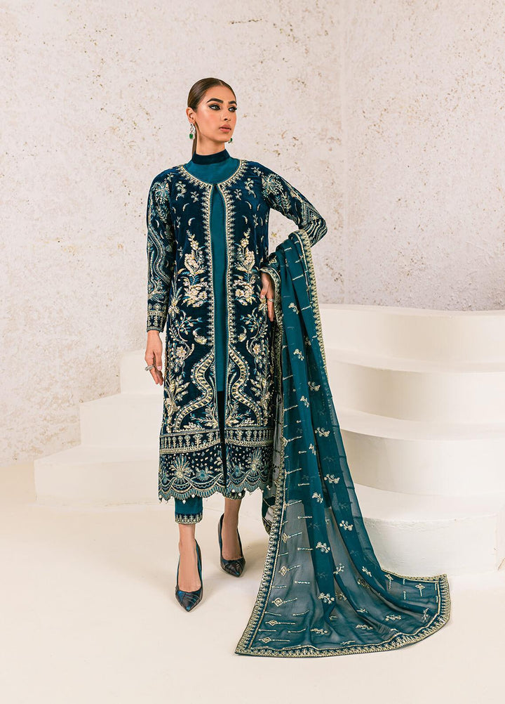 Gulaal Embroidered Velvet Suits Unstitched 3 Piece GL22V 07 SABEENA - Luxury Collection