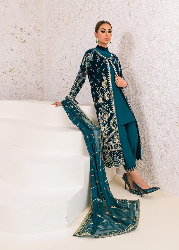 Gulaal Embroidered Velvet Suits Unstitched 3 Piece GL22V 07 SABEENA - Luxury Collection