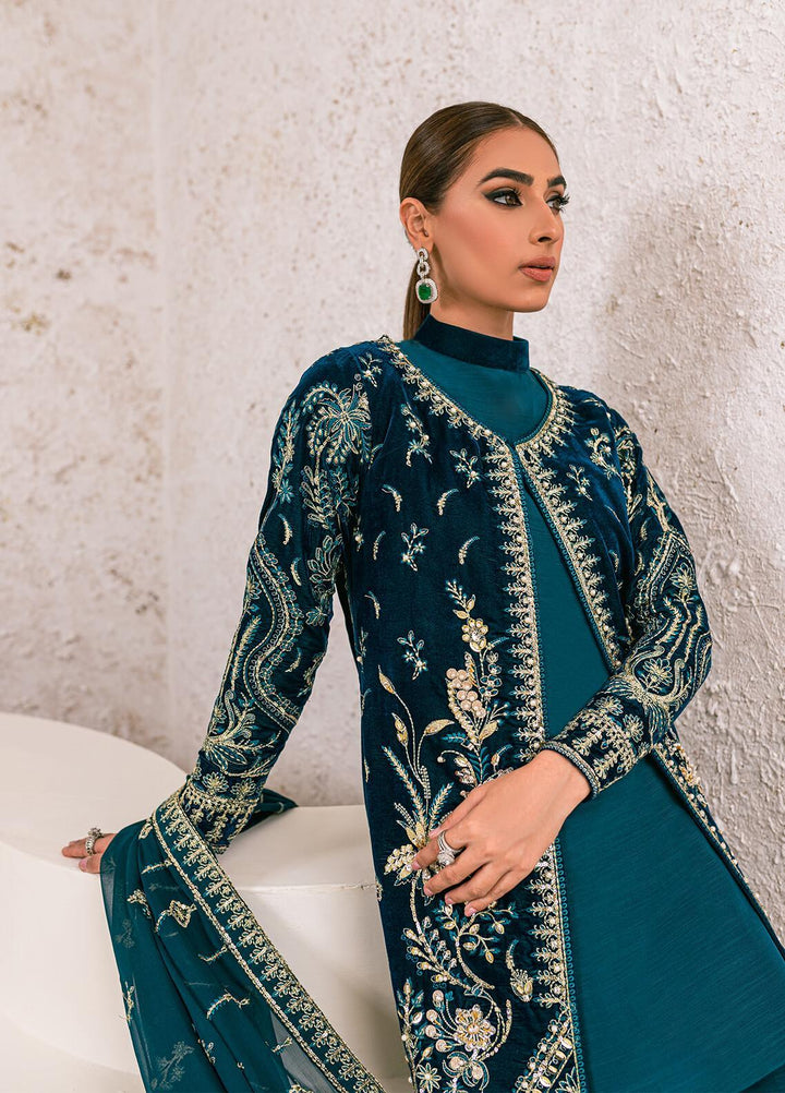 Gulaal Embroidered Velvet Suits Unstitched 3 Piece GL22V 07 SABEENA - Luxury Collection