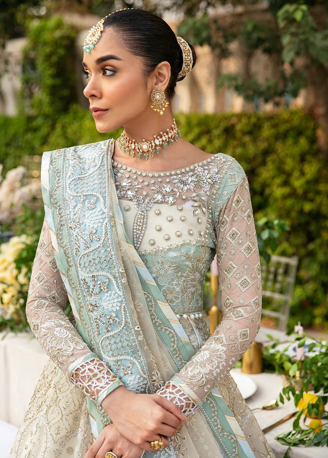 Gulaal Embroidered Organza Suits Unstitched 4 Piece GL23WD GL-WU-23V1-06 NAREENA - Wedding Collection