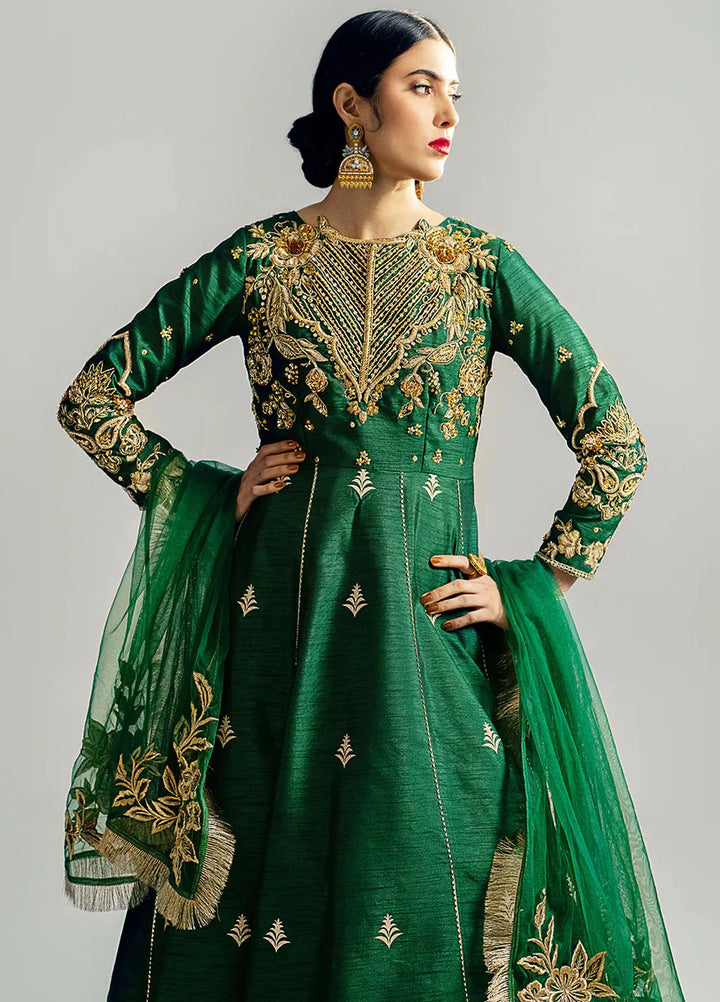 Gulbano By Grandeur Luxury Pret Embroidered Raw silk 3 Piece Suit Jade