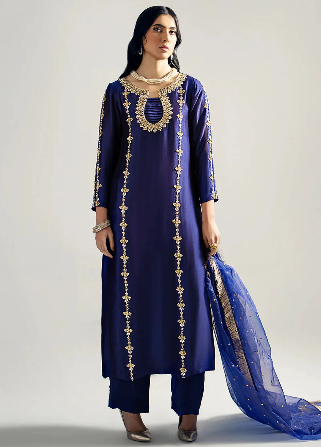 Gulbano By Grandeur Luxury Pret Embroidered Silk 3 Piece Suit Elara