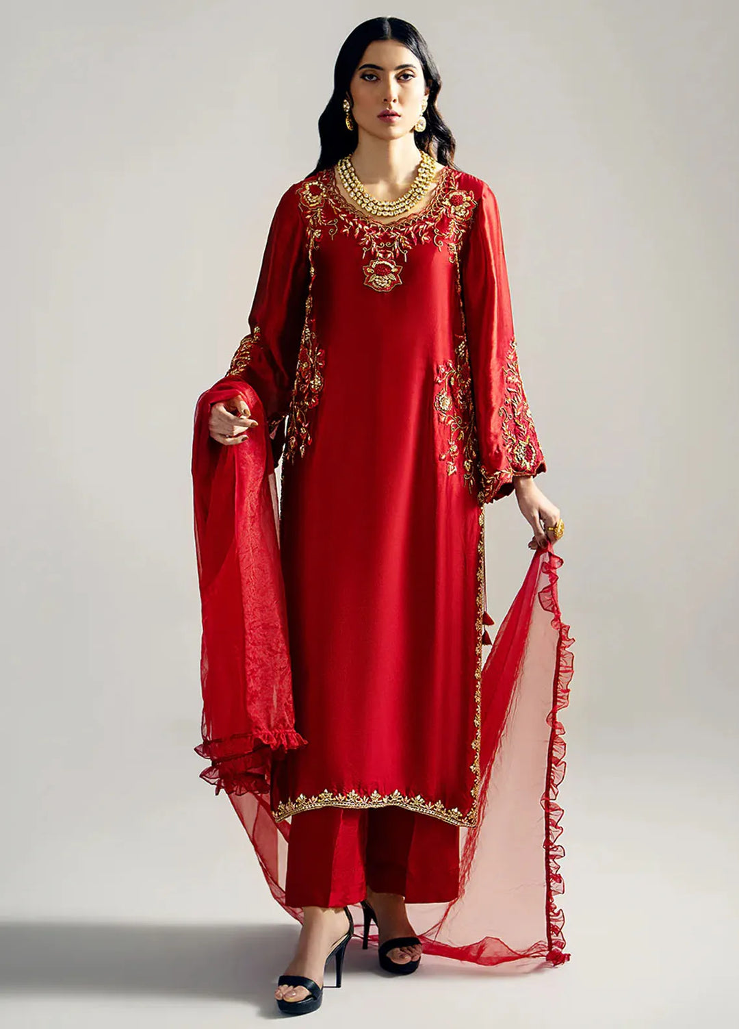 Gulbano By Grandeur Luxury Pret Embroidered Silk 3 Piece Suit Khansa