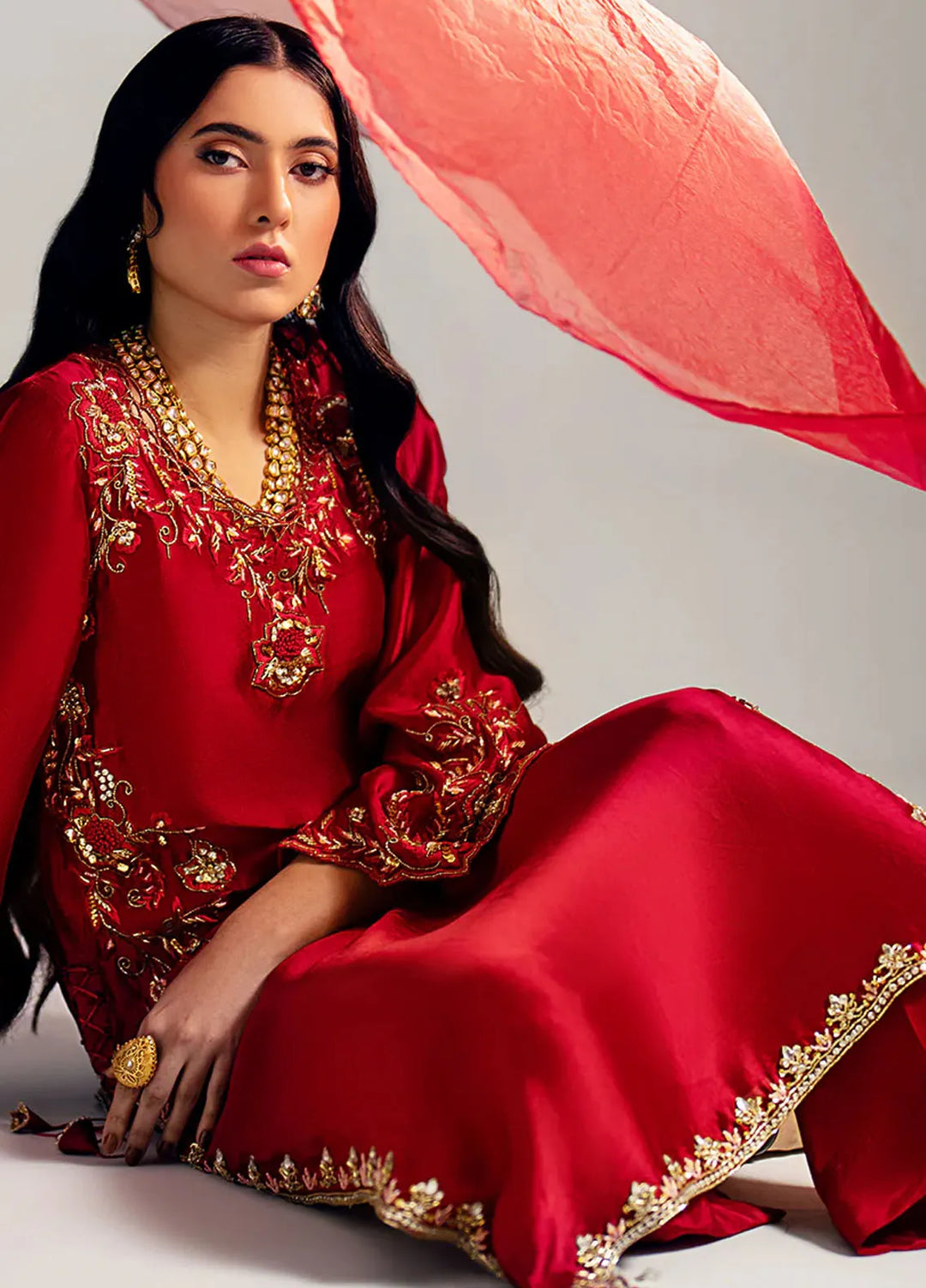 Gulbano By Grandeur Luxury Pret Embroidered Silk 3 Piece Suit Khansa