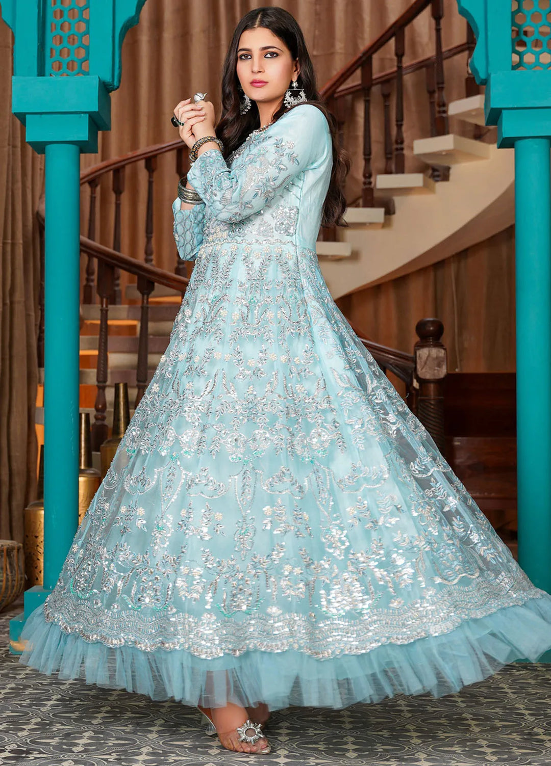 Gulnoor Pret Embroidered Bareeze Net 3 Piece Suit Alaya