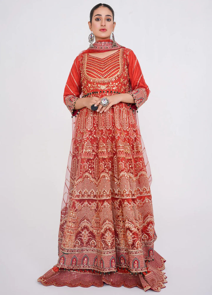 Gulnoor Pret Embroidered Bareeze Net 3 Piece Suit Sarika