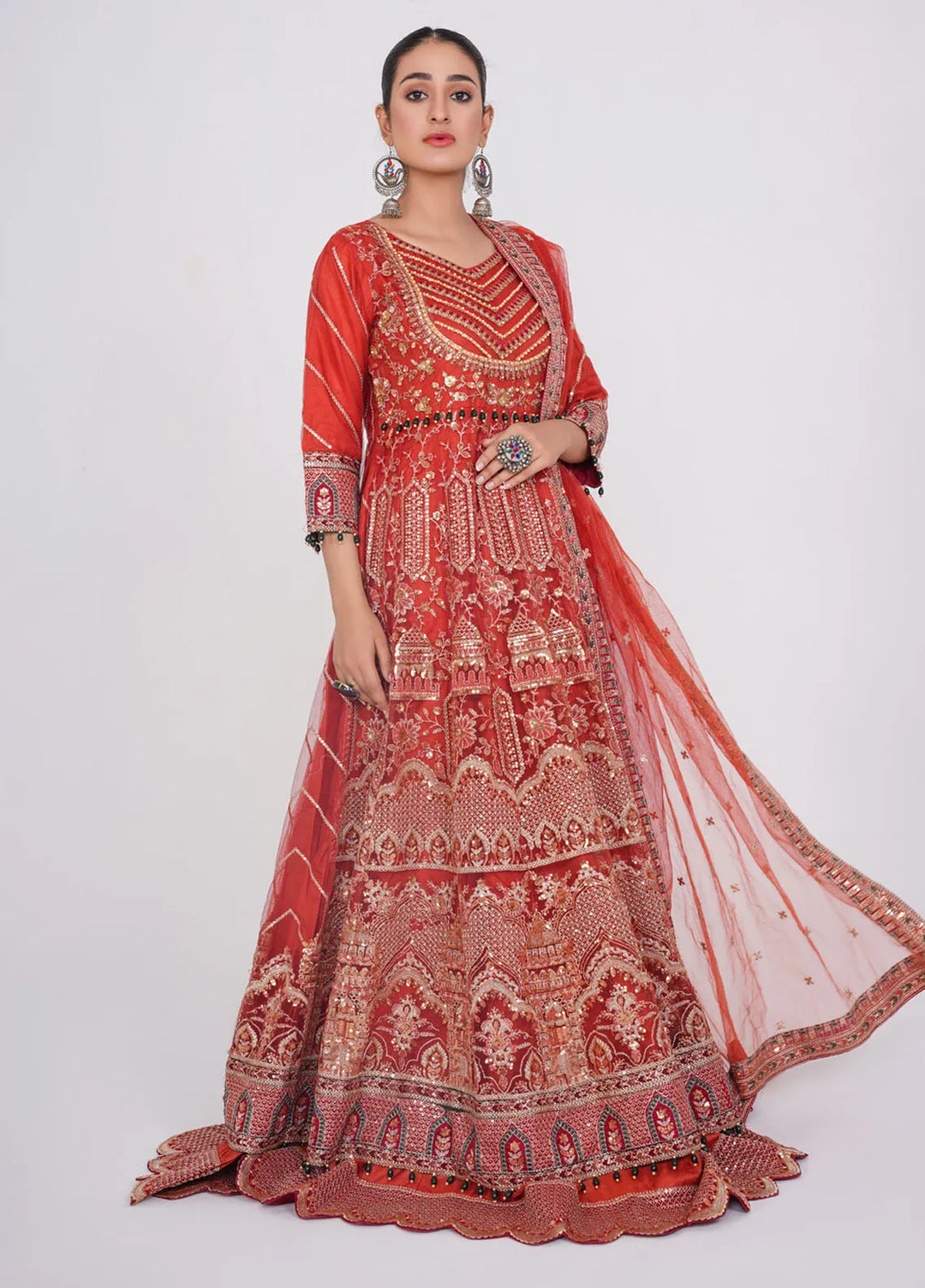 Gulnoor Pret Embroidered Bareeze Net 3 Piece Suit Sarika