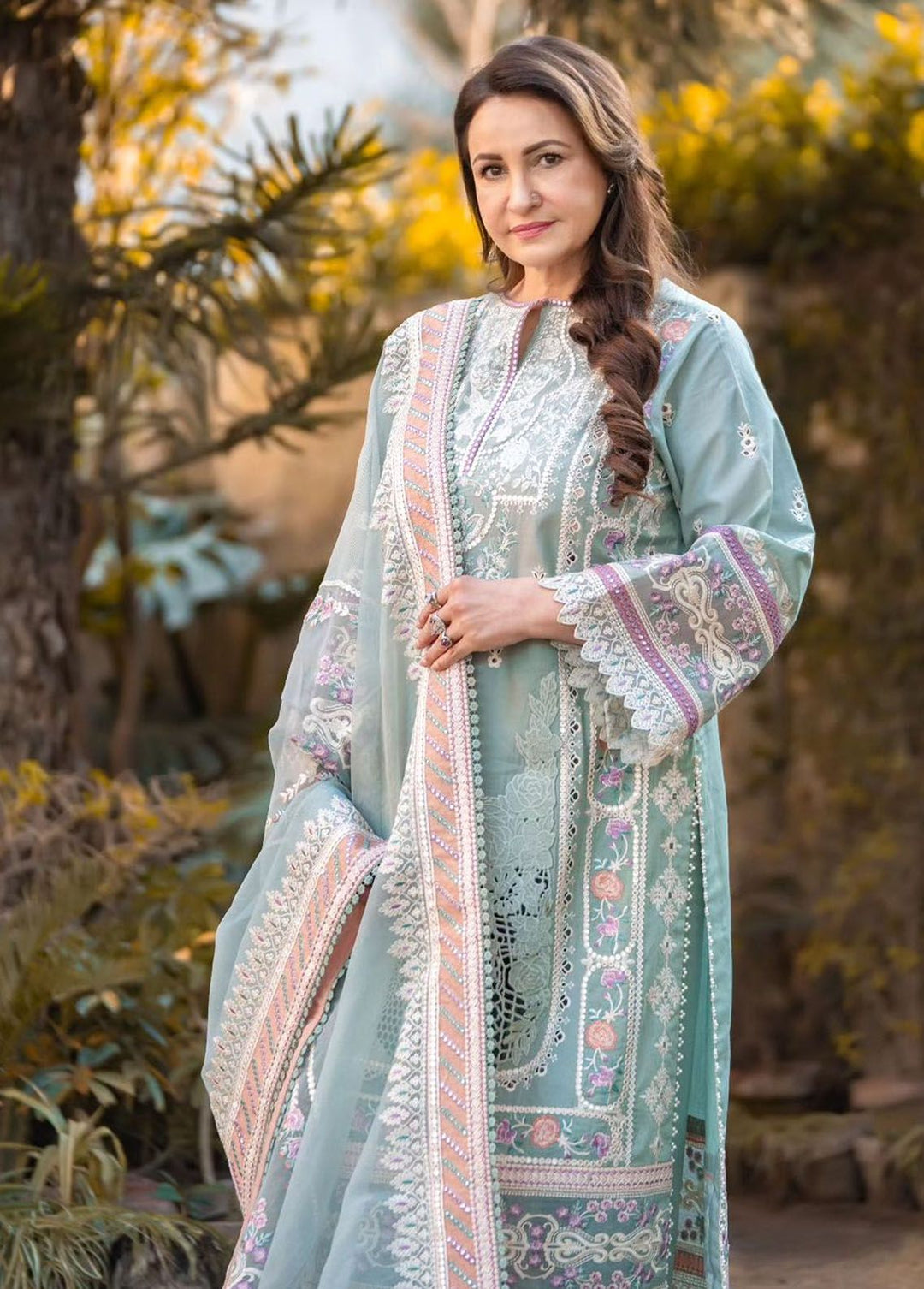 Gulposh by Serene Premium Embroidered Lawn Suits Unstitched 3 Piece SP24G SL 49 Mirha - Summer Collection