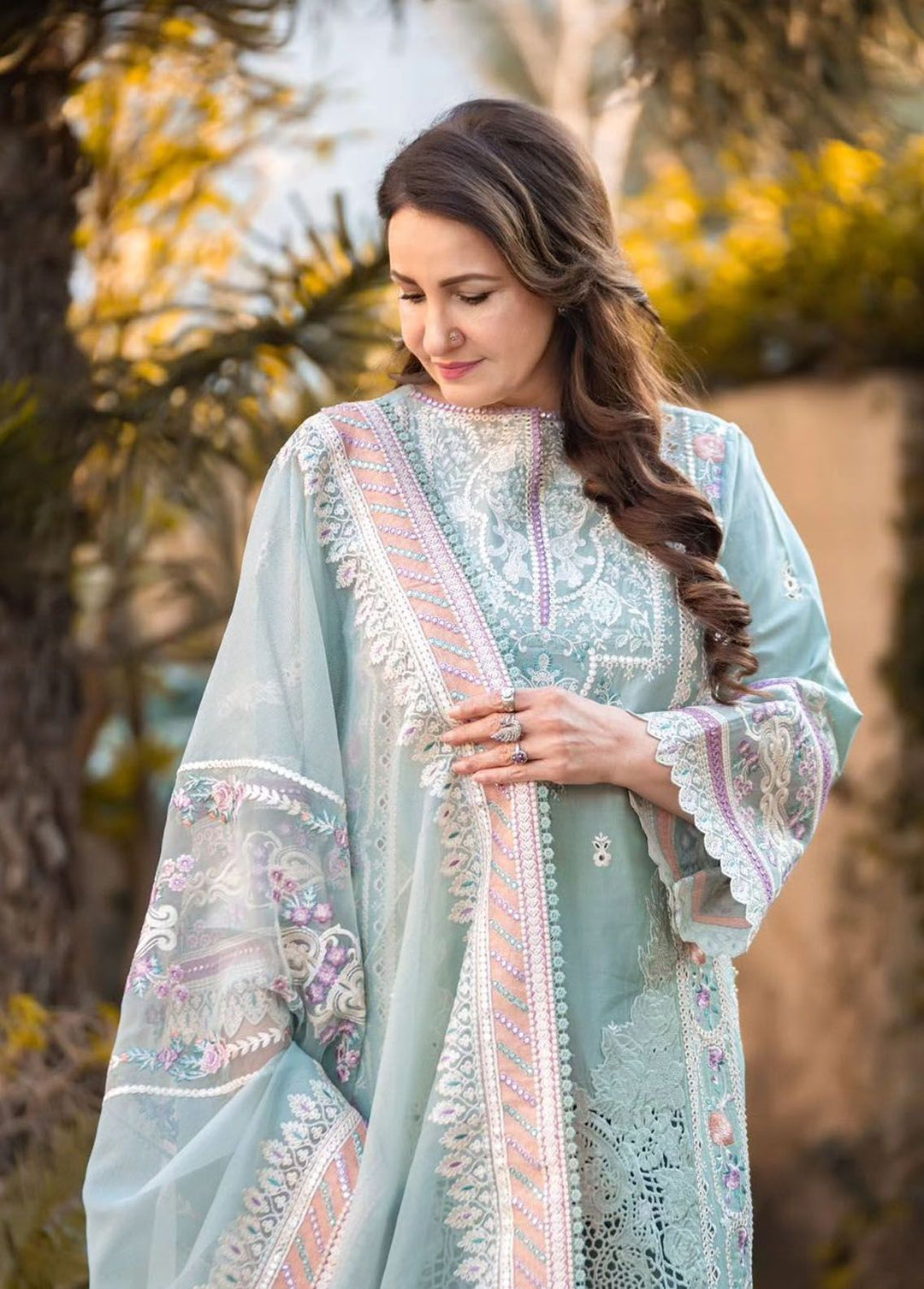 Gulposh by Serene Premium Embroidered Lawn Suits Unstitched 3 Piece SP24G SL 49 Mirha - Summer Collection