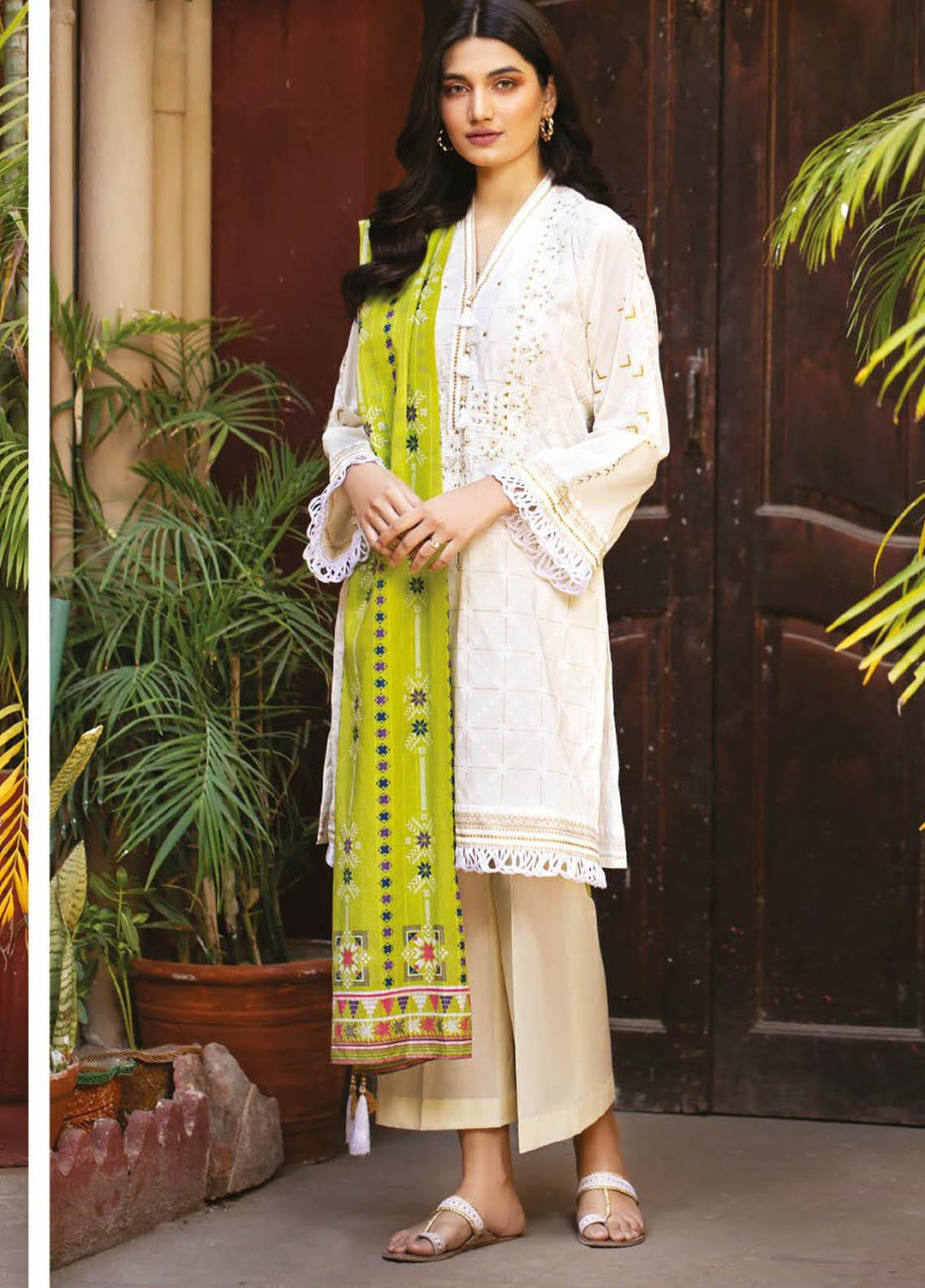 Orient Textile Embroidered Lawn Suits Unstitched 3 Piece OTL-21-007 Green - Summer Collection
