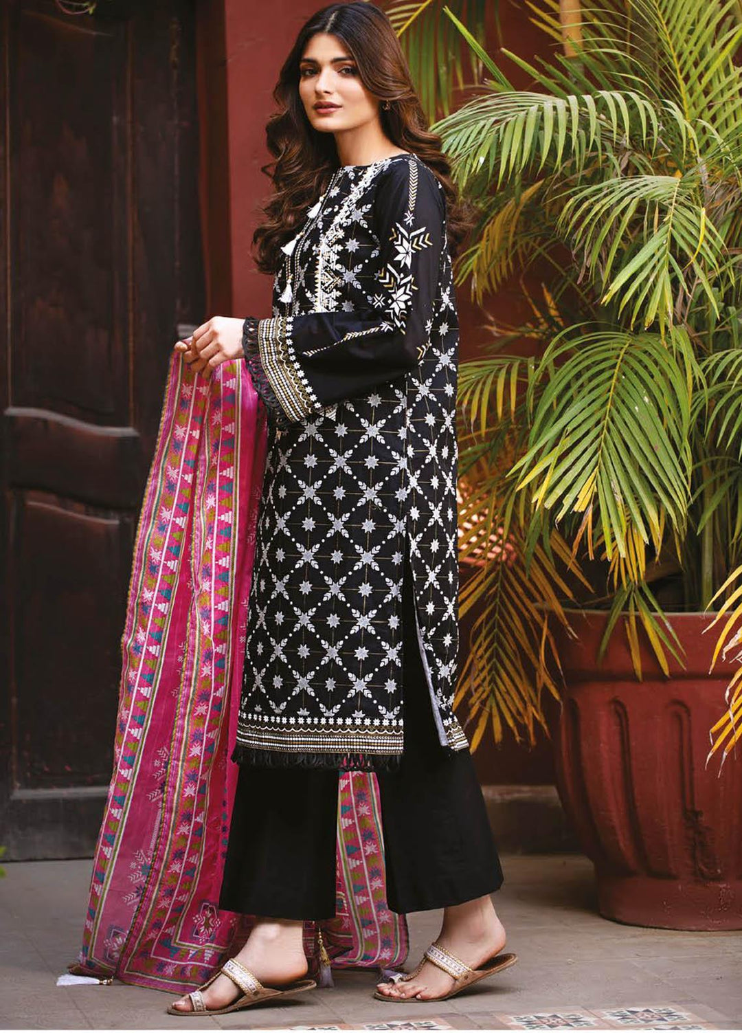 Orient Textile Embroidered Lawn Suits Unstitched 3 Piece OTL-21-007 Pink - Summer Collection