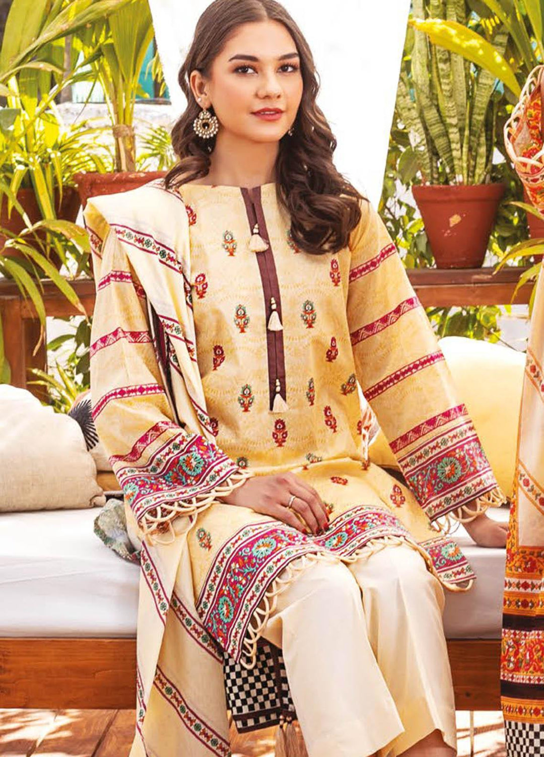 Orient Textile Embroidered Lawn Suits Unstitched 3 Piece OTL-21-010 Pink - Summer Collection