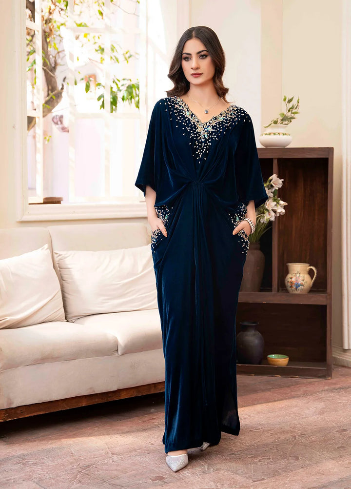 Hadia Batool Pret Embroidered Velvet Kaftan Nisha