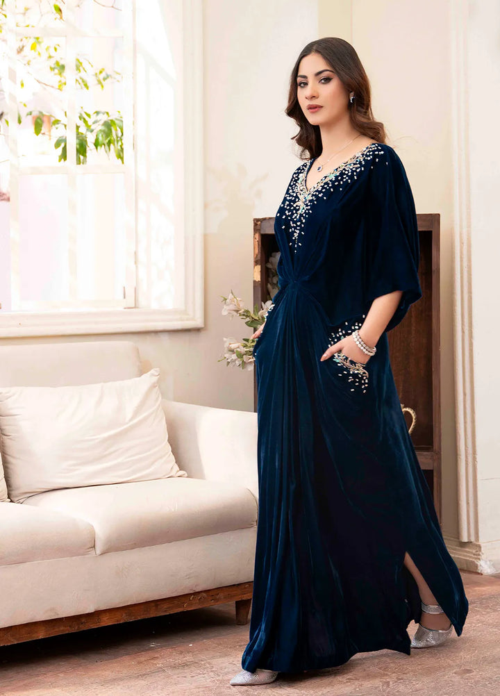 Hadia Batool Pret Embroidered Velvet Kaftan Nisha