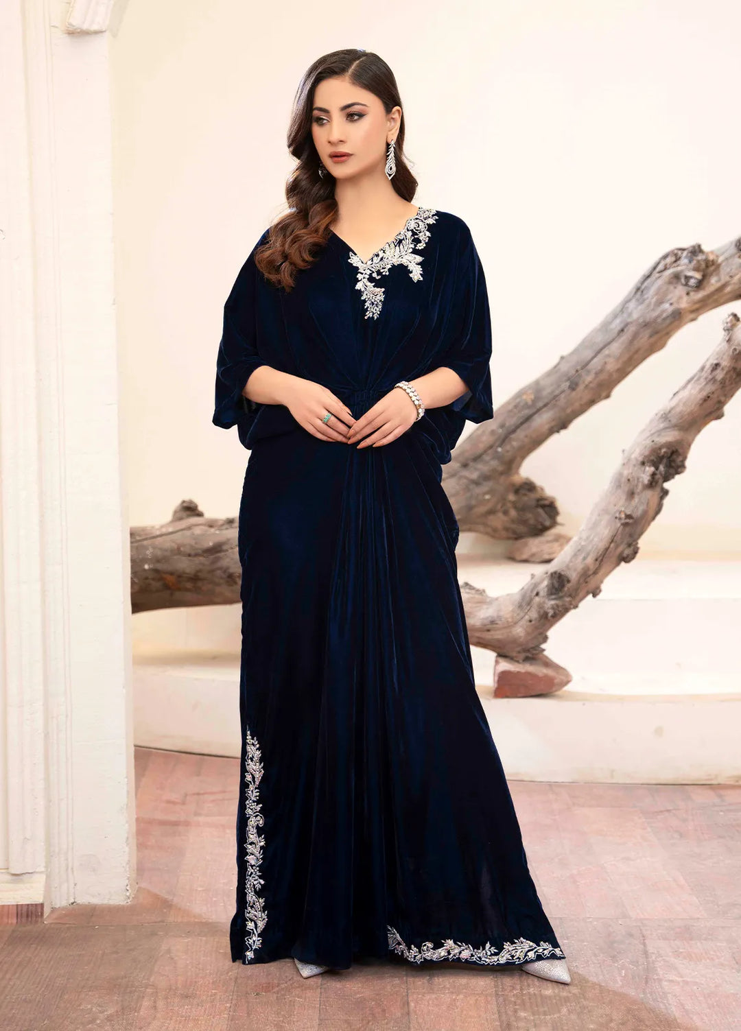 Hadia Batool Pret Embroidered Velvet Kaftan Sifa