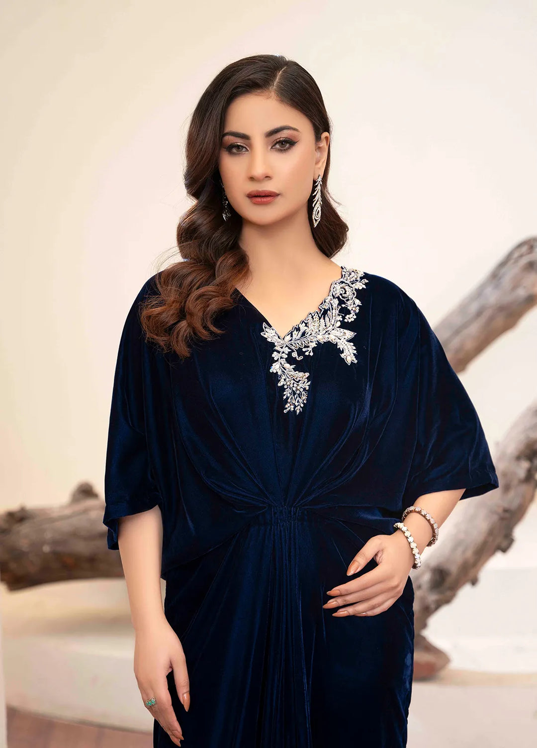 Hadia Batool Pret Embroidered Velvet Kaftan Sifa