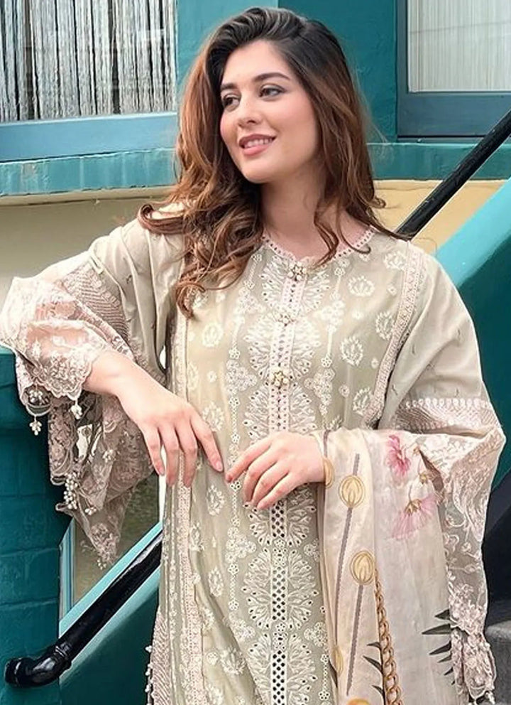 Hai Kuch By Elaf Embroidered Lawn Suit Unstitched 3 Piece EF24HK EHK-08 Pur Shokh - Festive Collection
