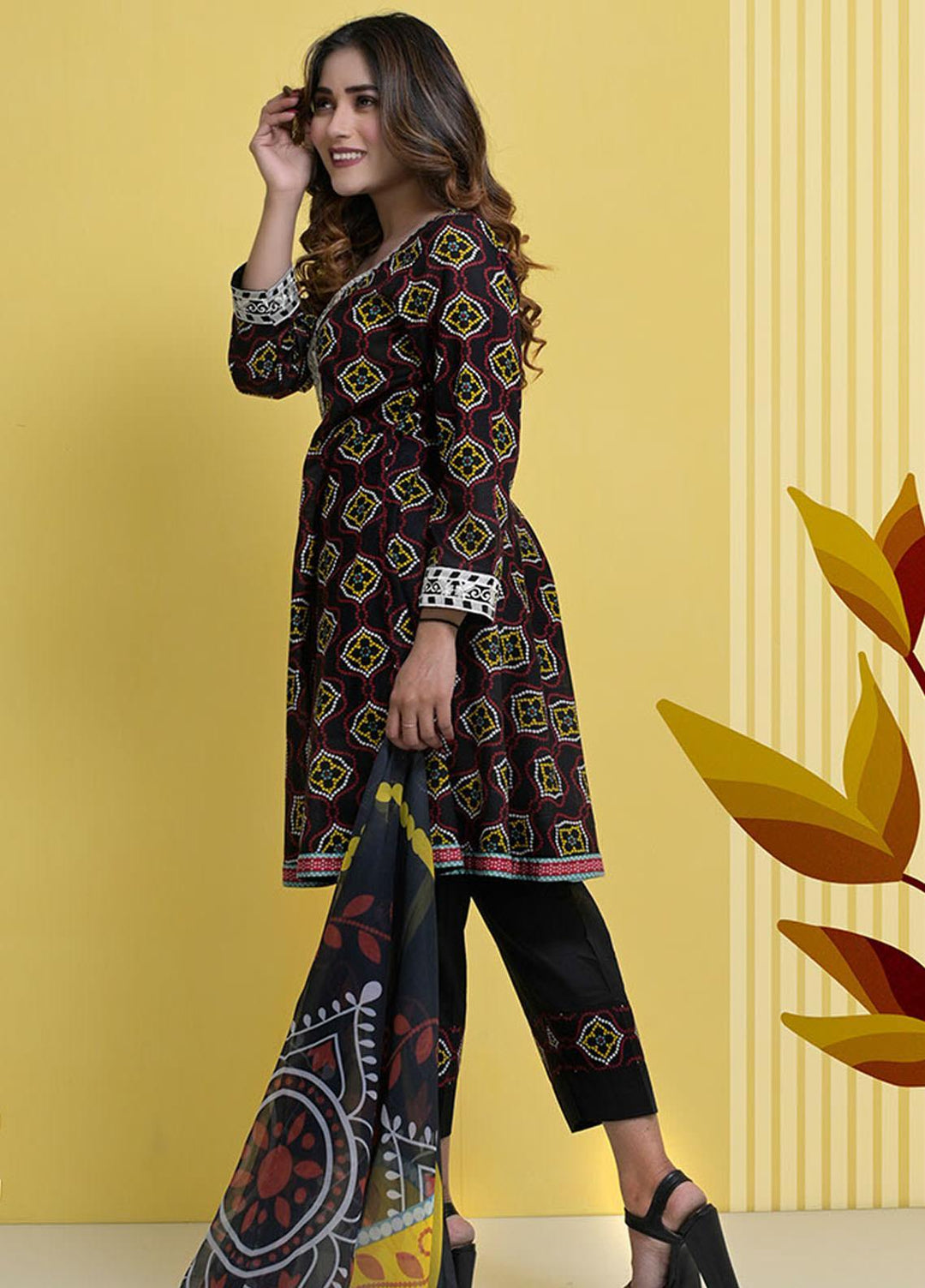 Halima Sultan Embroidered Lawn Suits Unstitched 3 Piece HS21L-2 02-Catmint - Summer Collection