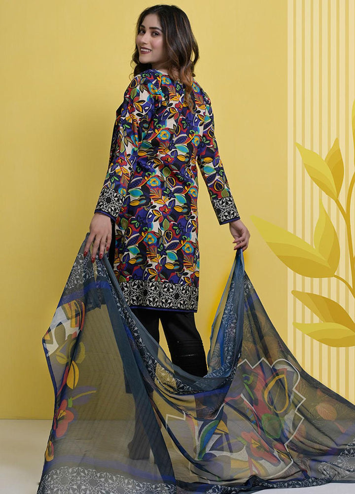Halima Sultan Embroidered Lawn Suits Unstitched 3 Piece HS21L-2 03-Teasel - Summer Collection