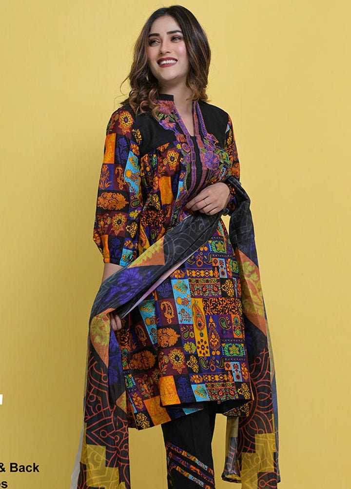 Halima Sultan Embroidered Lawn Suits Unstitched 3 Piece HS21L-2 04-Tulip - Summer Collection