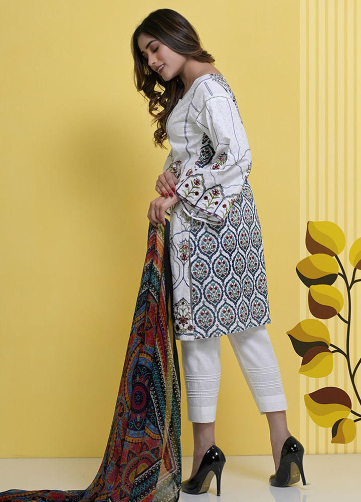 Halima Sultan Embroidered Lawn Suits Unstitched 3 Piece HS21L-2 07-Freesia - Summer Collection