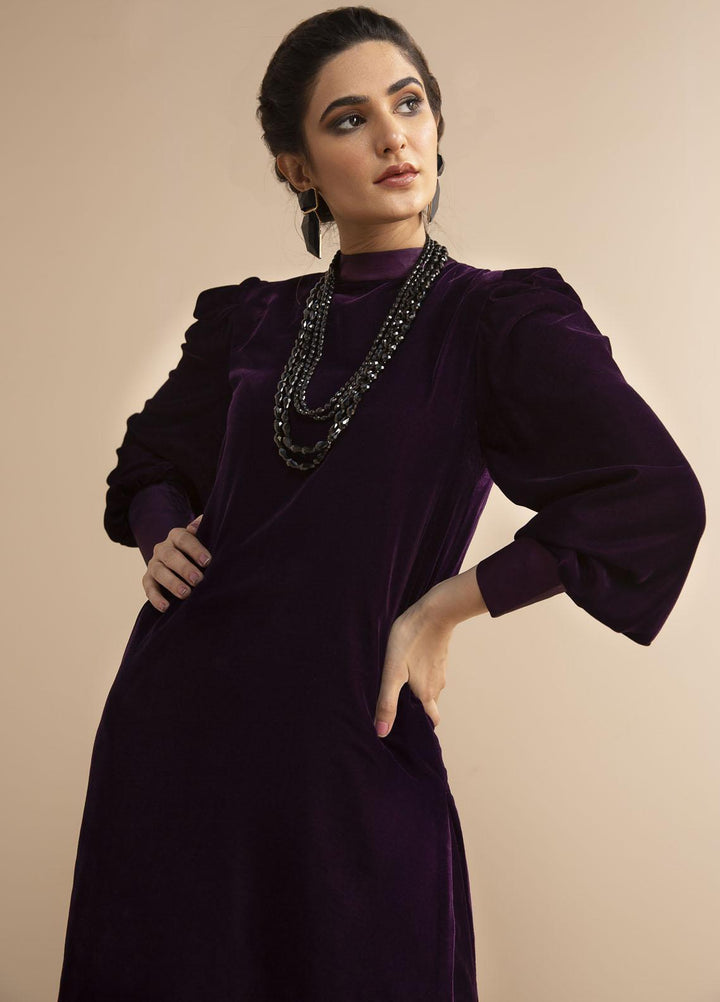 Hana Luxury Pret Embroidered Velvet 2 Piece Dress Mozart