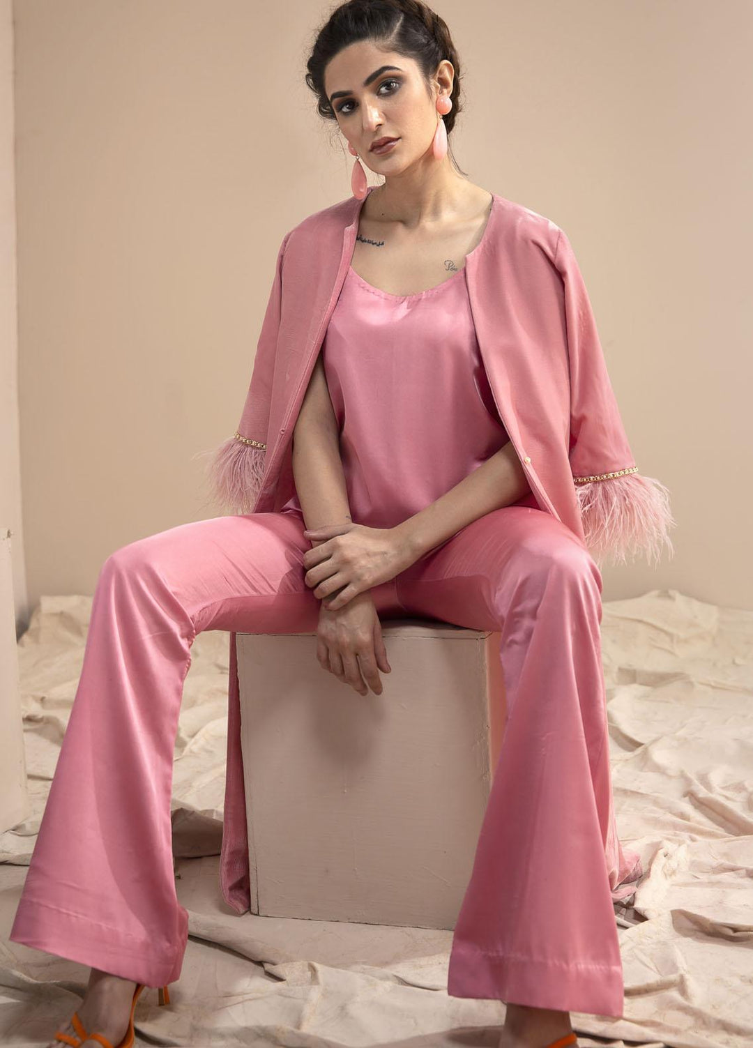 Hana Luxury Pret Embroidered Velvet 2 Piece Dress Sea Shell