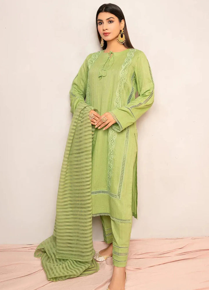 Hana Pret Casual Cotton 3 Piece Suit Basil