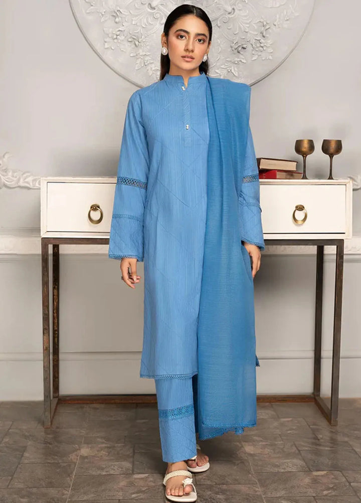 Hana Pret Casual Jacquard 3 Piece Suit Aquamarine