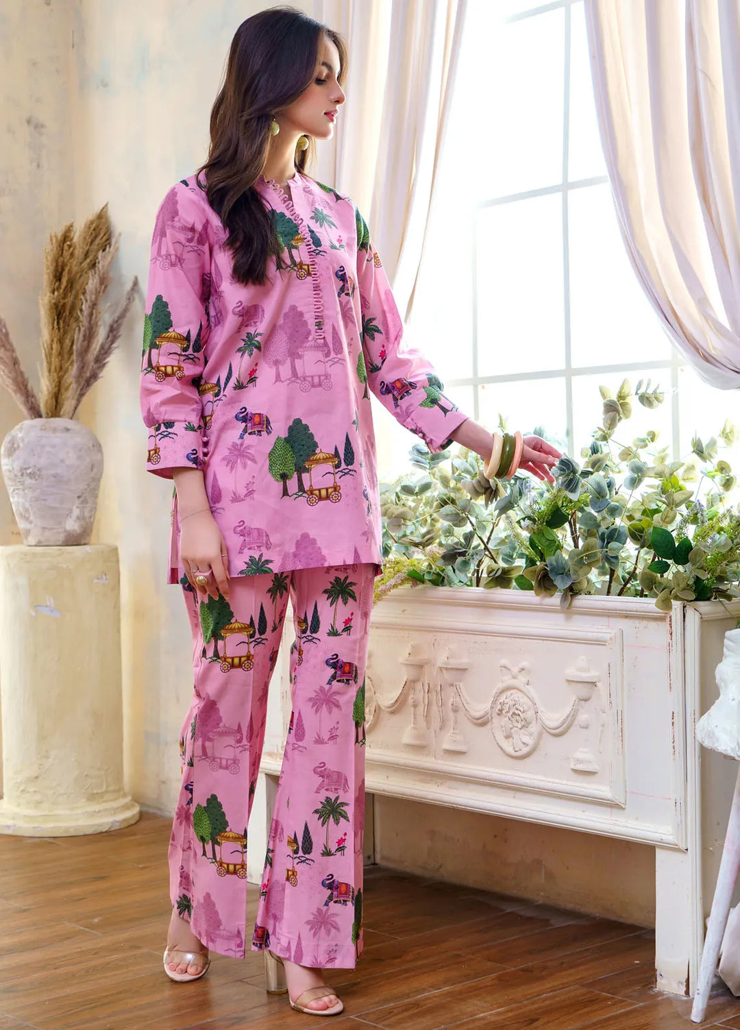 Hana Pret Embroidered Cotton 2 Piece Suit Empresss Garden