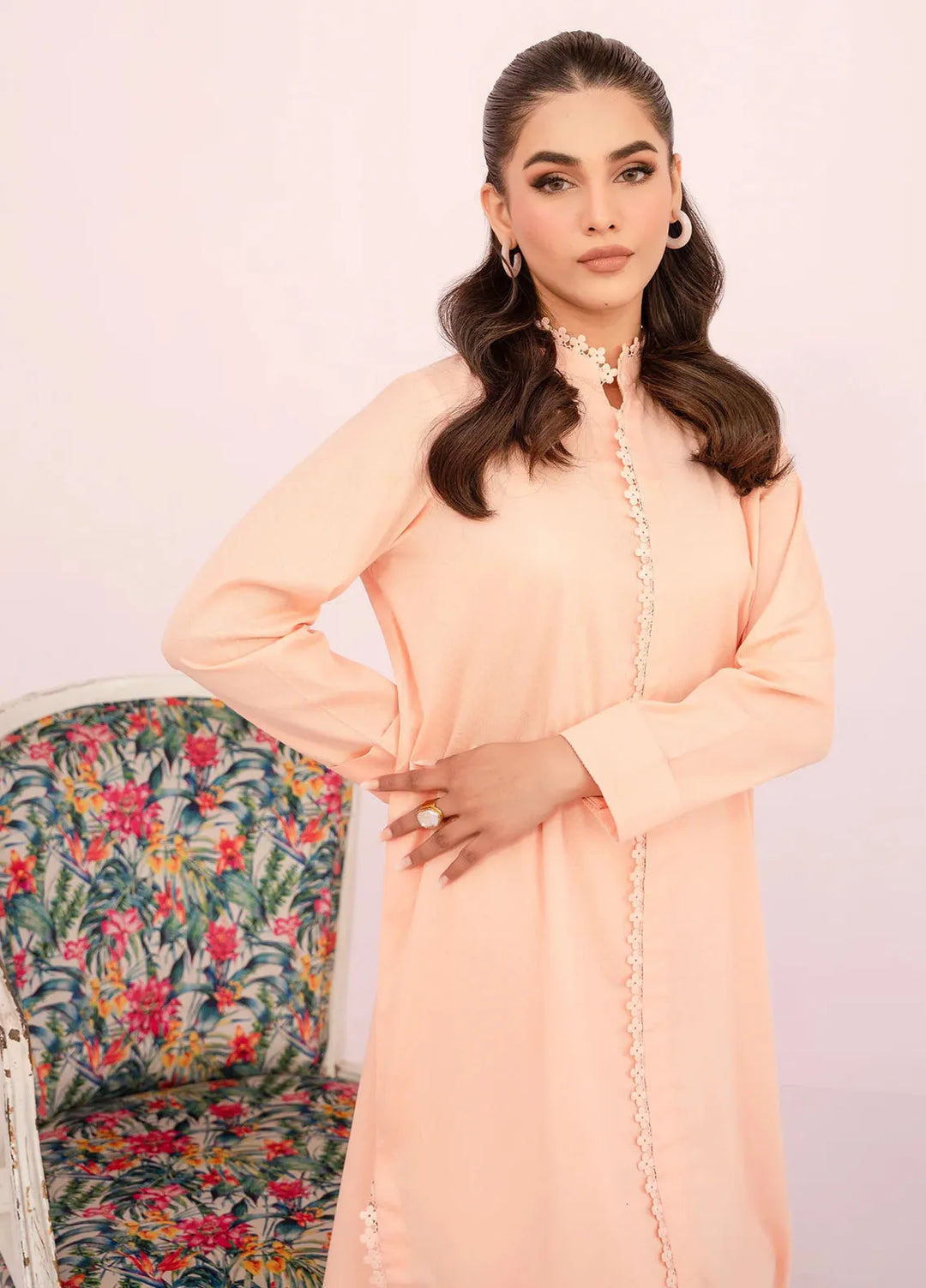 Hana Pret Embroidered Cotton 2 Piece Suit Nectar