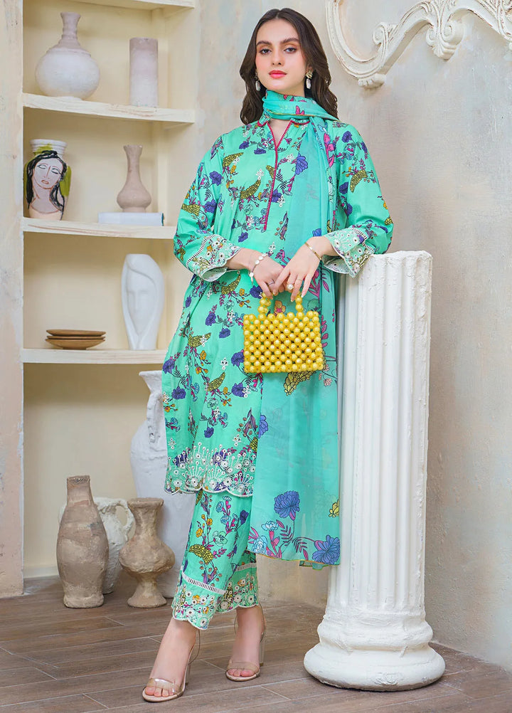 Hana Pret Embroidered Cotton 3 Piece Suit Garden Gala
