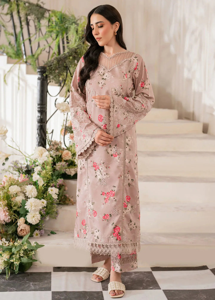 Hana Pret Embroidered Cotton Cambric 3 Piece Suit Rustique