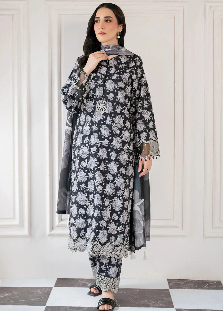 Hana Pret Embroidered Cotton Cambric 3 Piece Suit Vortex