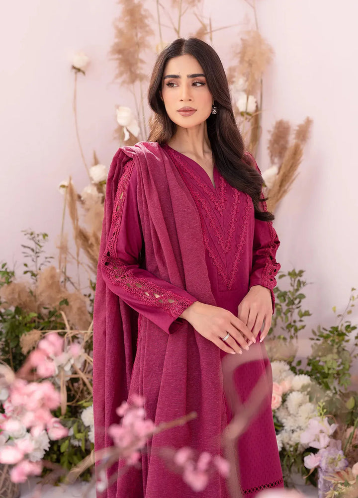 Hana Pret Embroidered Lawn 3 Piece Suit Amethyst