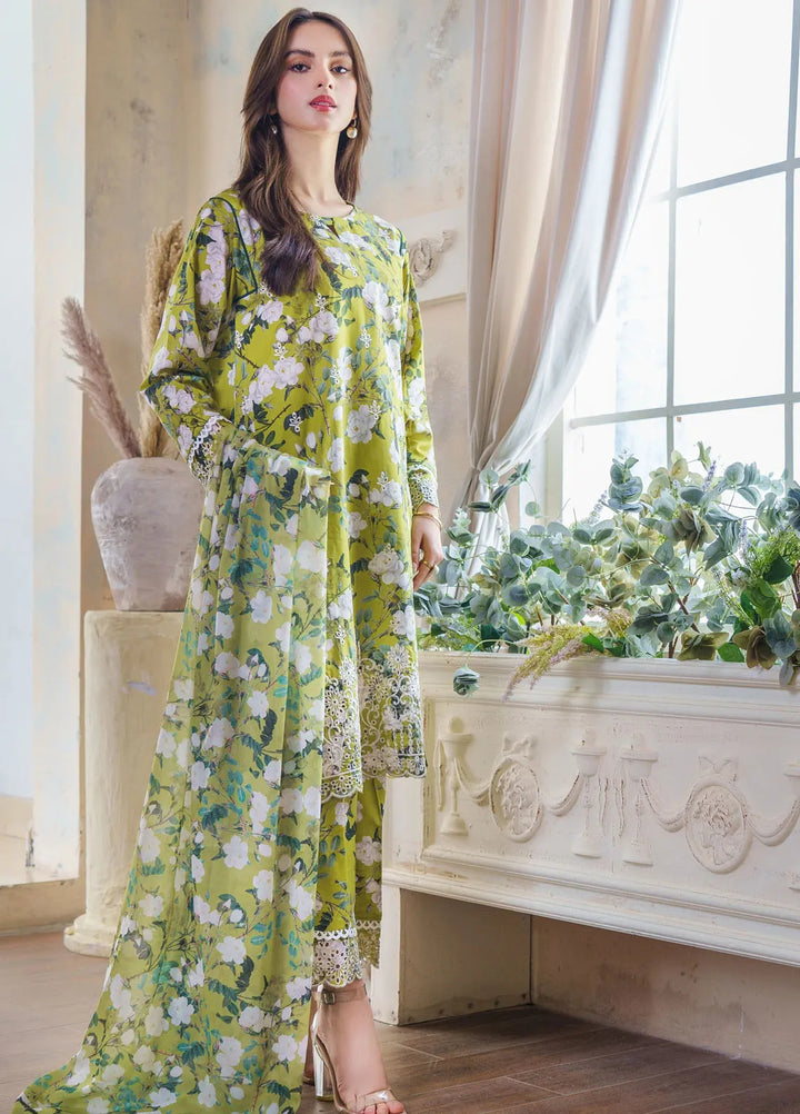 Hana Pret Embroidered Lawn 3 Piece Suit Celestial Elegance