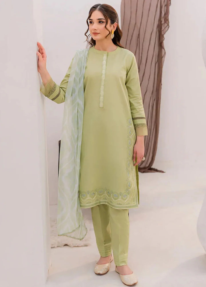 Hana Pret Embroidered Lawn 3 Piece Suit Fern
