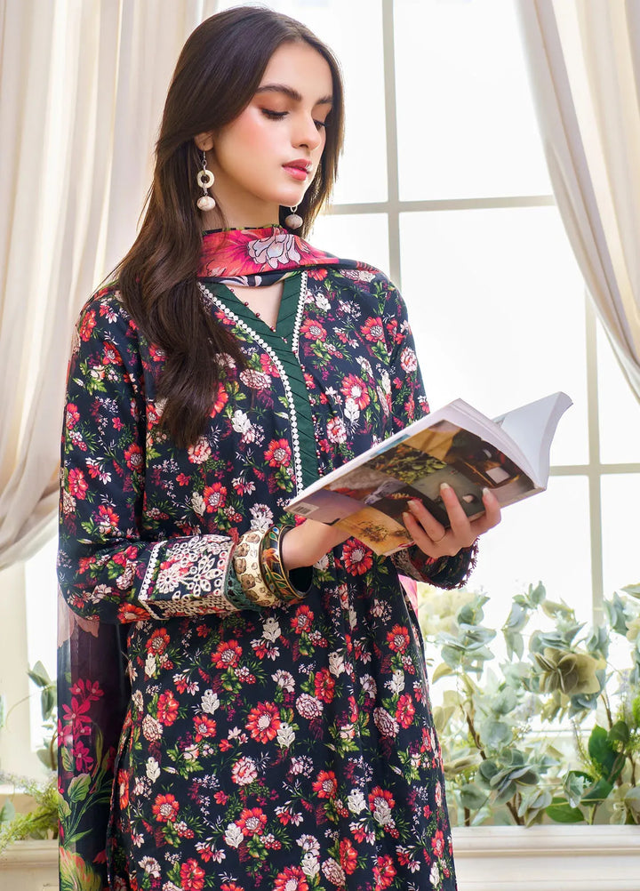 Hana Pret Embroidered Lawn 3 Piece Suit Rose Radiance