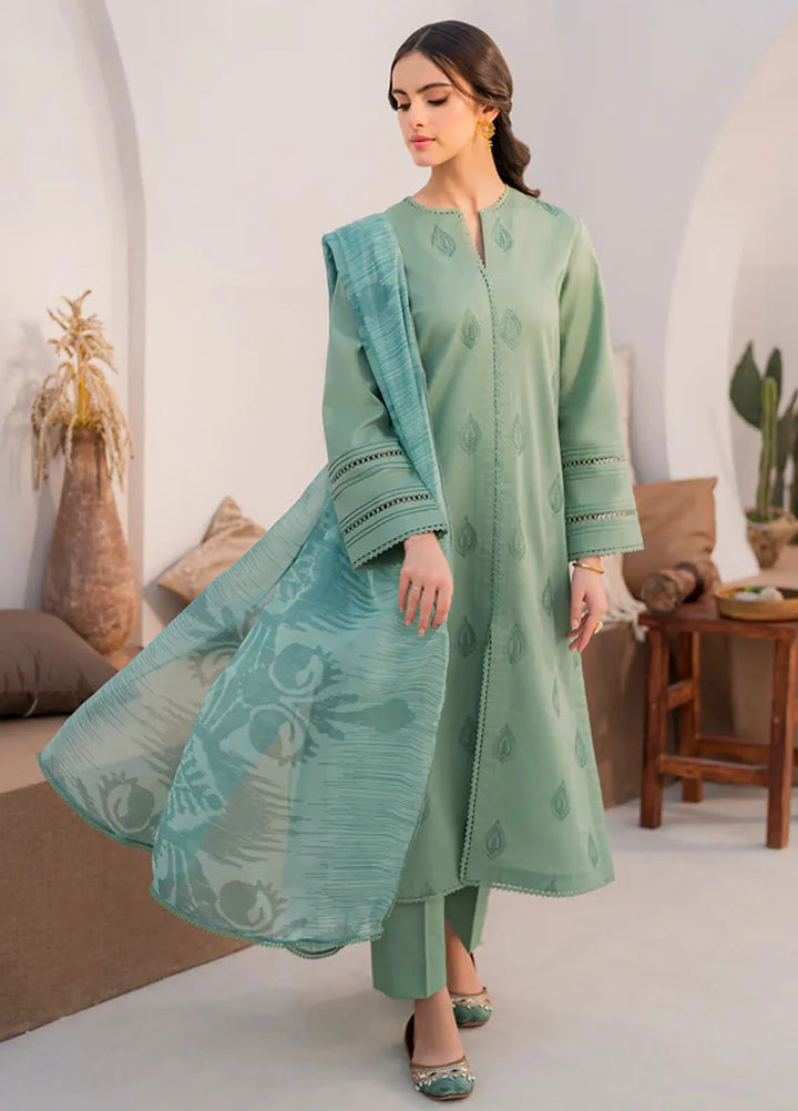 Hana Pret Embroidered Lawn 3 Piece Suit Seaglass