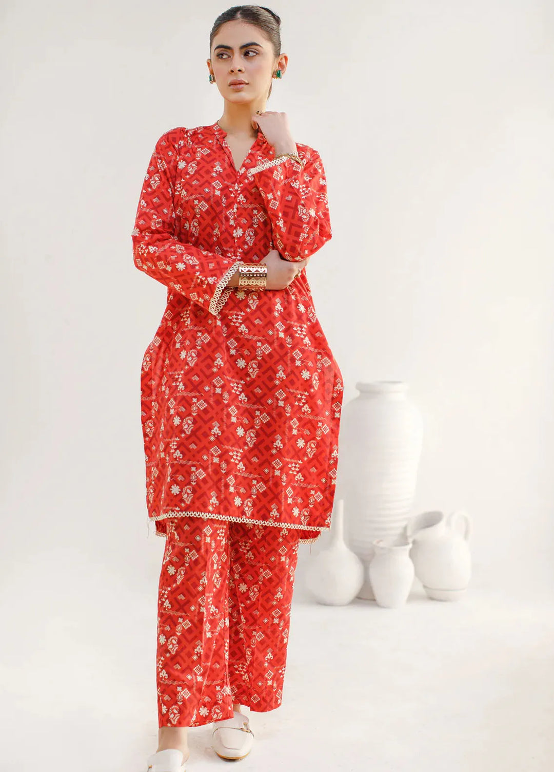Hana Pret Printed Cotton 2 Piece Suit Rhombus