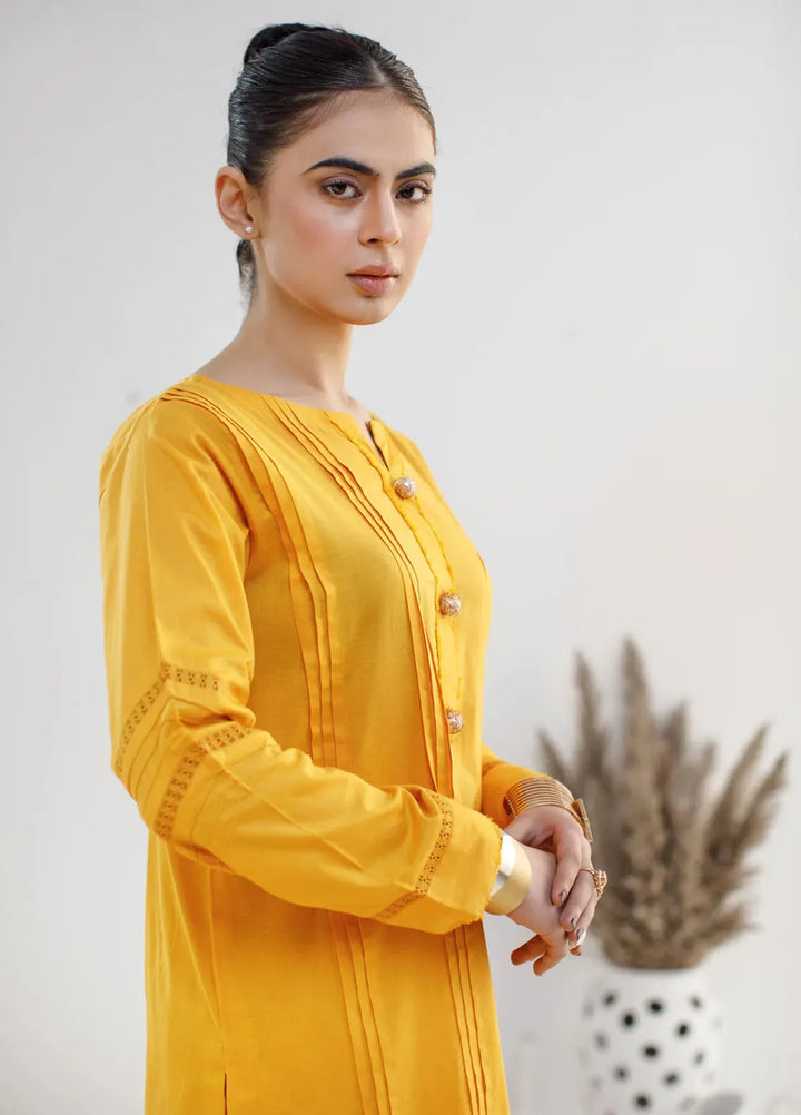 Hana Pret Printed Lawn 2 Piece Suit Tuscan Gold