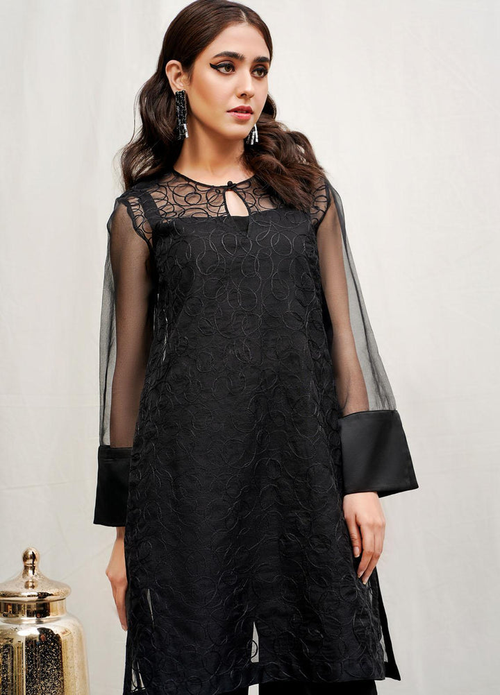 Hana Luxury Pret Embroidered Grip 2 Piece Dress Black Lilly ROCOB002