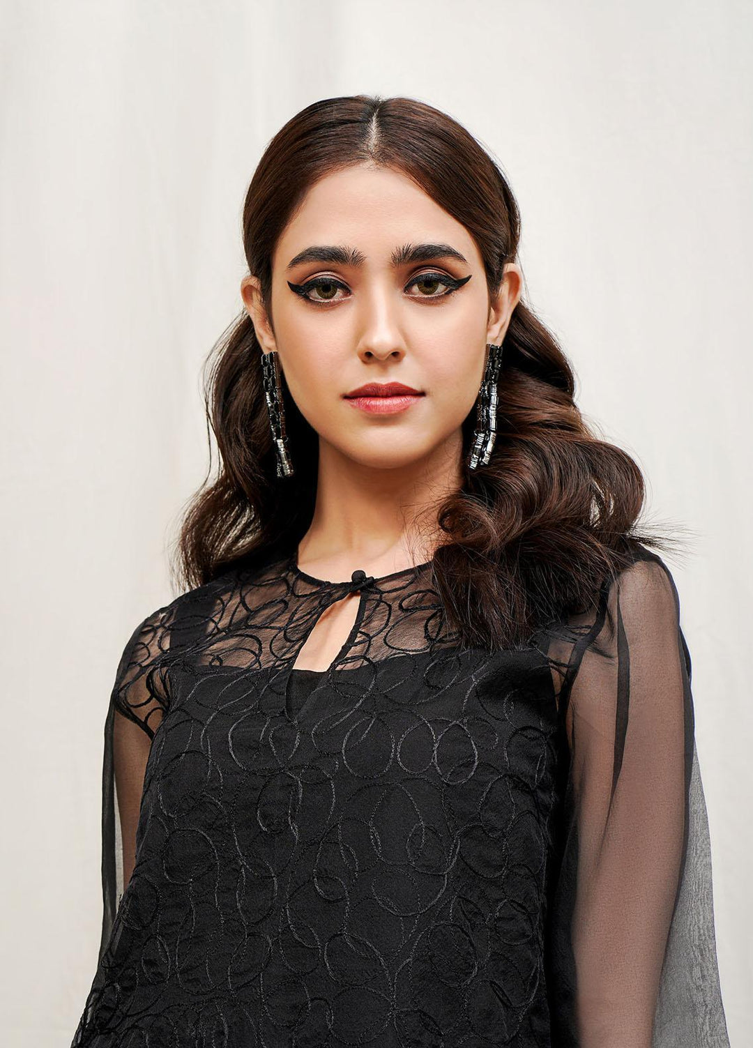 Hana Luxury Pret Embroidered Grip 2 Piece Dress Black Lilly ROCOB002