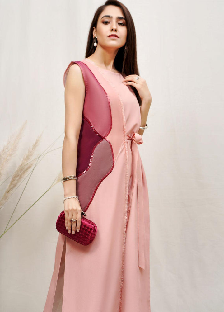 Hana Luxury Pret Embroidered Grip Shirt Crimson pearl ROCOB007