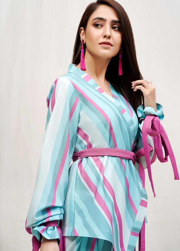 Hana Luxury Pret Embroidered Grip Shirt Stripe Hipe ROCOB008