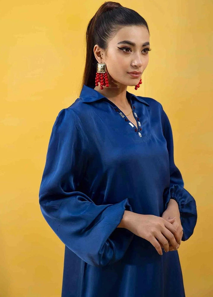 Hana Luxury Pret Embroidered Organza Gown An Affair in Blue-RAS-008