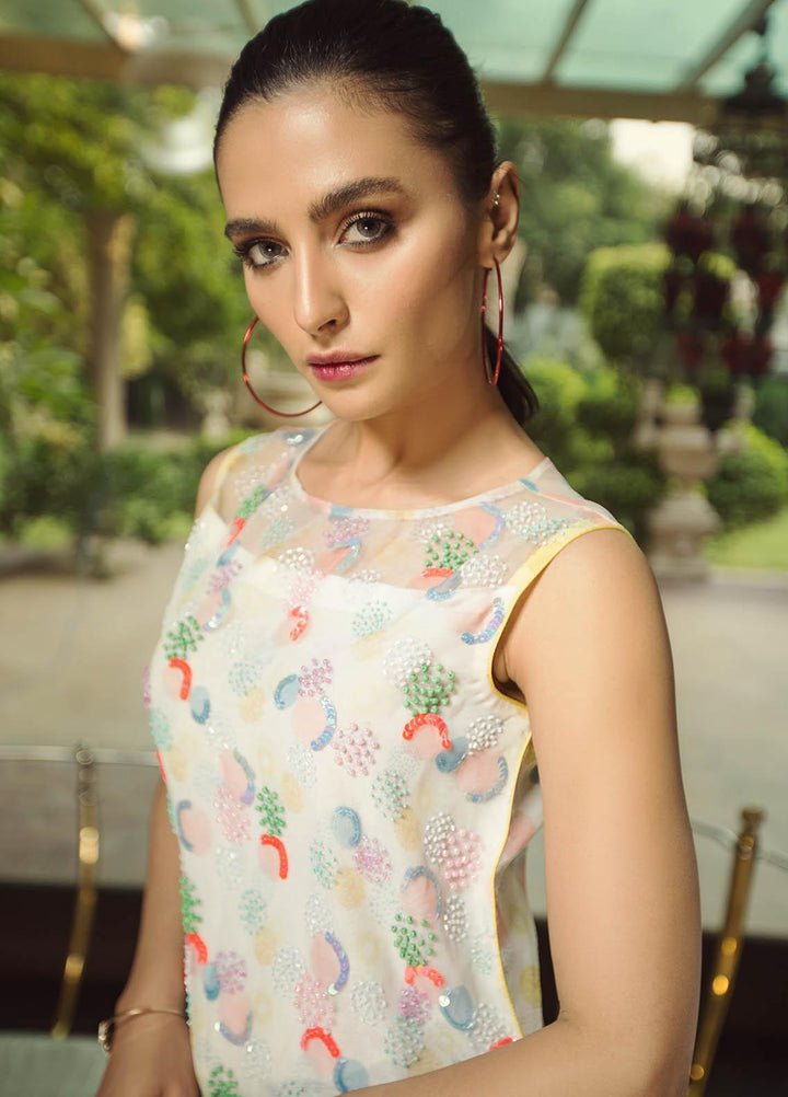 Hana Luxury Pret Embroidered Raw Silk 2 Piece Dress Sundea Sprinkle