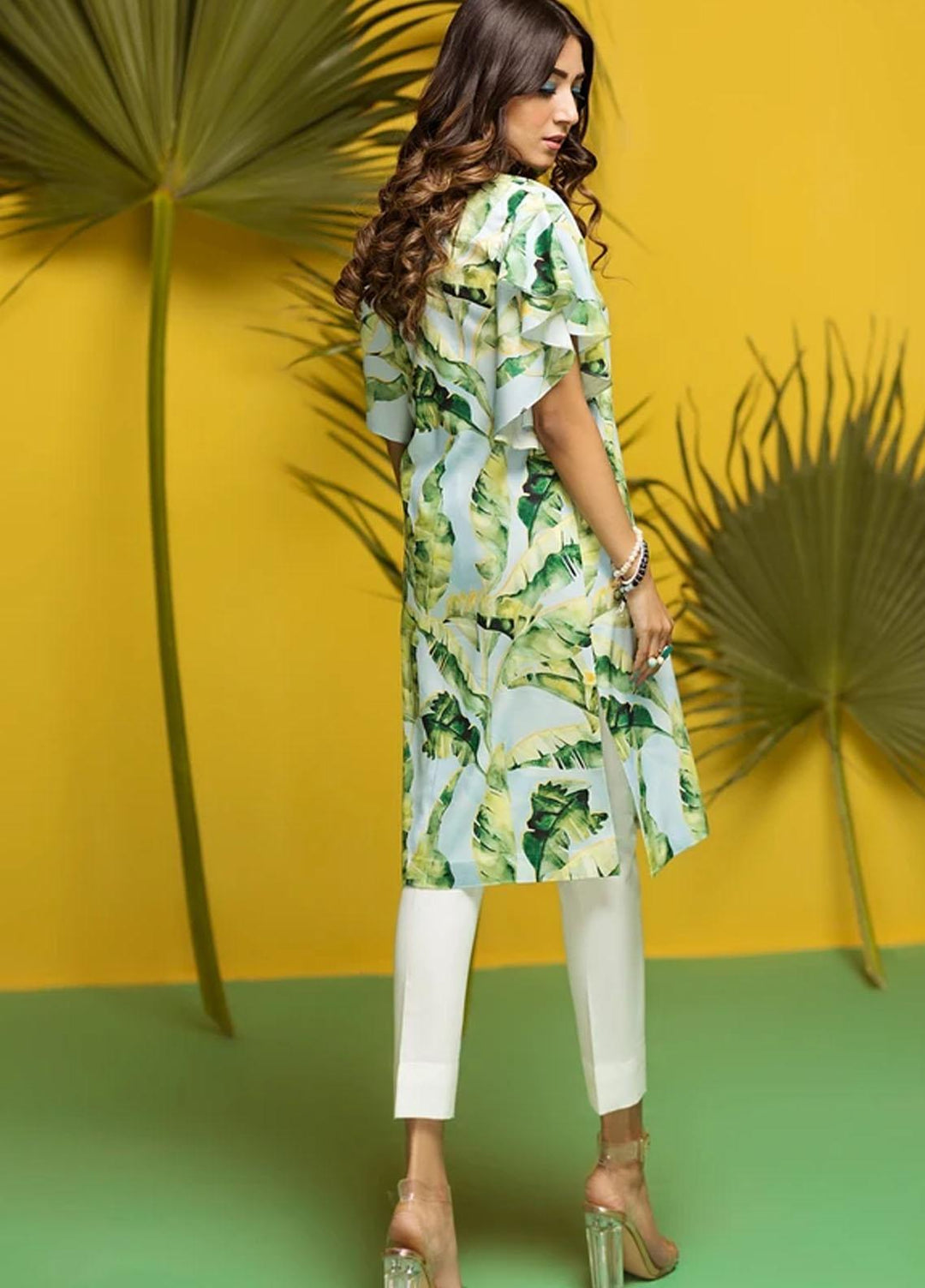 Hana Luxury Pret Embroidered Grip Shirt Mint Hues