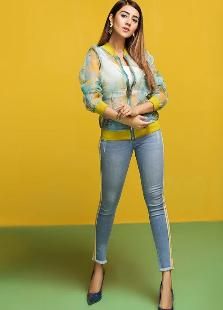 Hana Luxury Pret Embroidered Organza Shirt Pine Vine