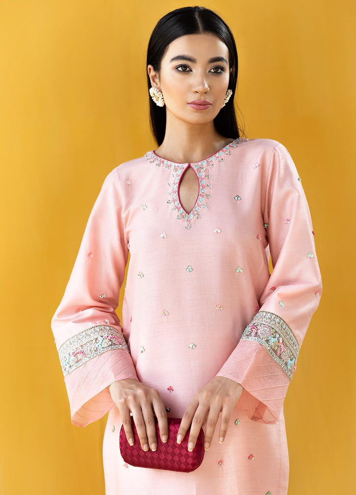 Hana Embroidered Raw Silk Stitched 2 Piece Suit Blossom